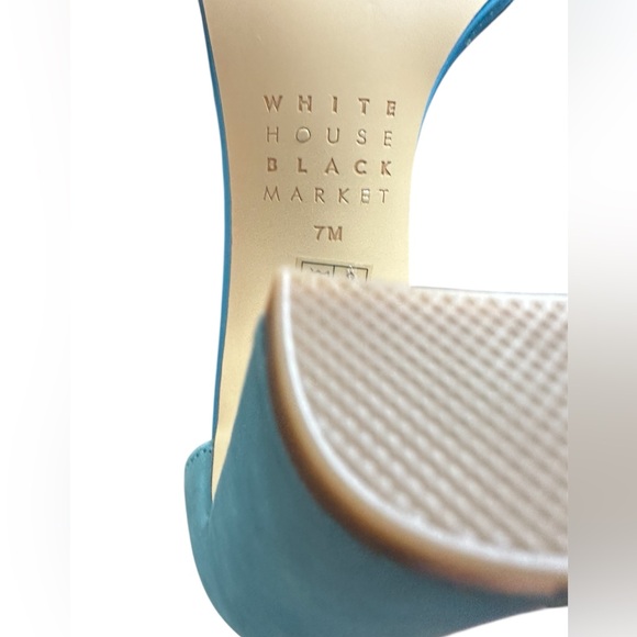 White House Black Market Suede Teal Ankle Strap 3 1/2” Heels , new w tags - Picture 6 of 13